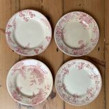 Mismatched series of 4 old “Terre de fer” flat plates