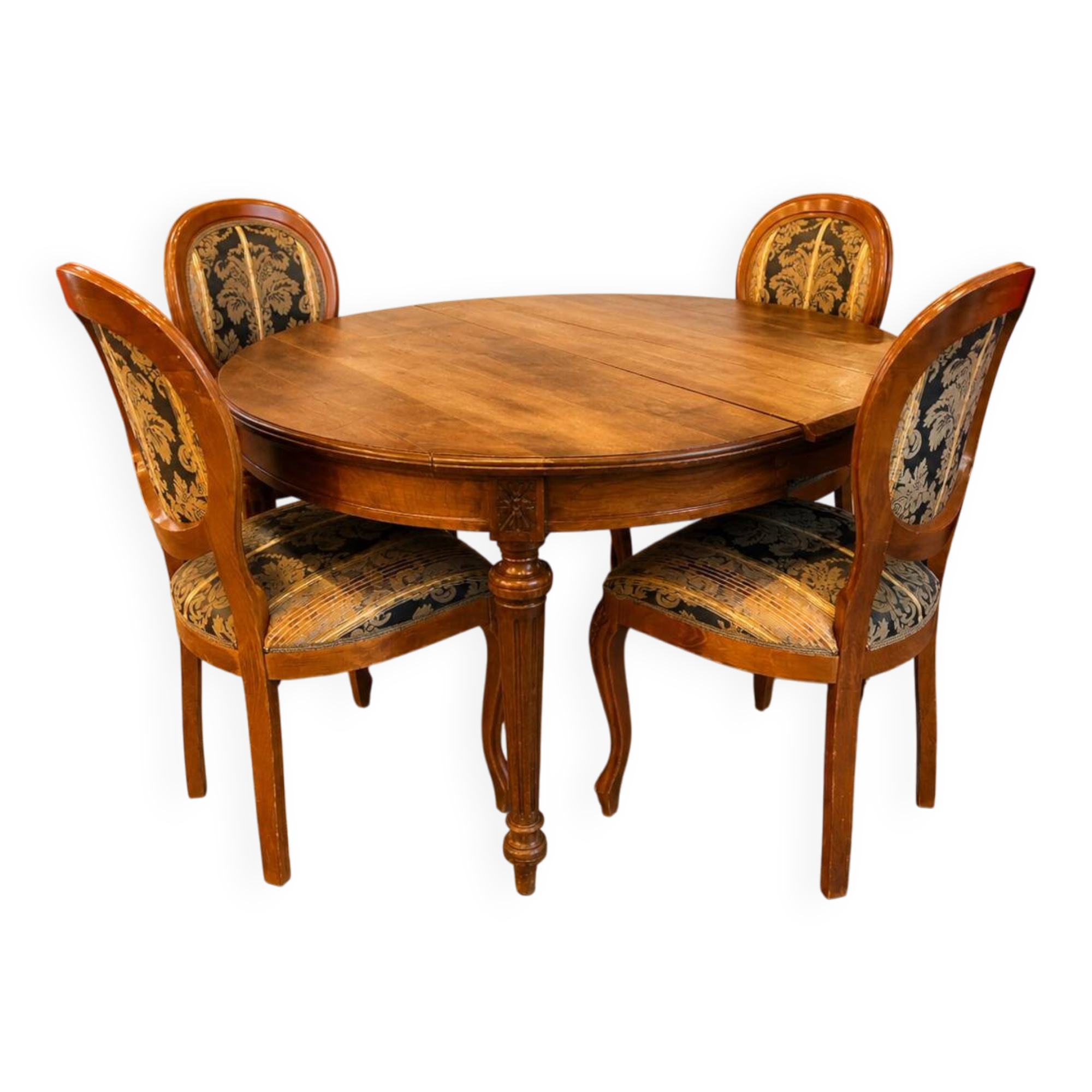 Antique solid wood table – rare model – Louis XVI style (circa 1920)