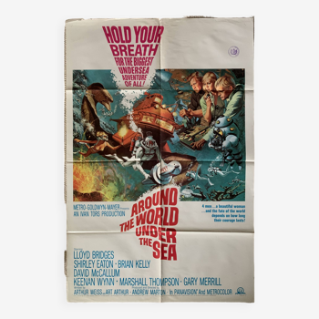 Le tour du monde sous les mers - affiche originale américaine 1 feuille - 1966