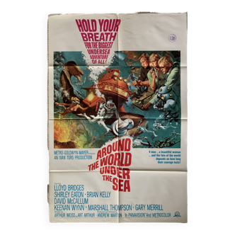 Le tour du monde sous les mers - affiche originale américaine 1 feuille - 1966