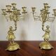 Pair of candelabra Candle holders Antique in gilded bronze style