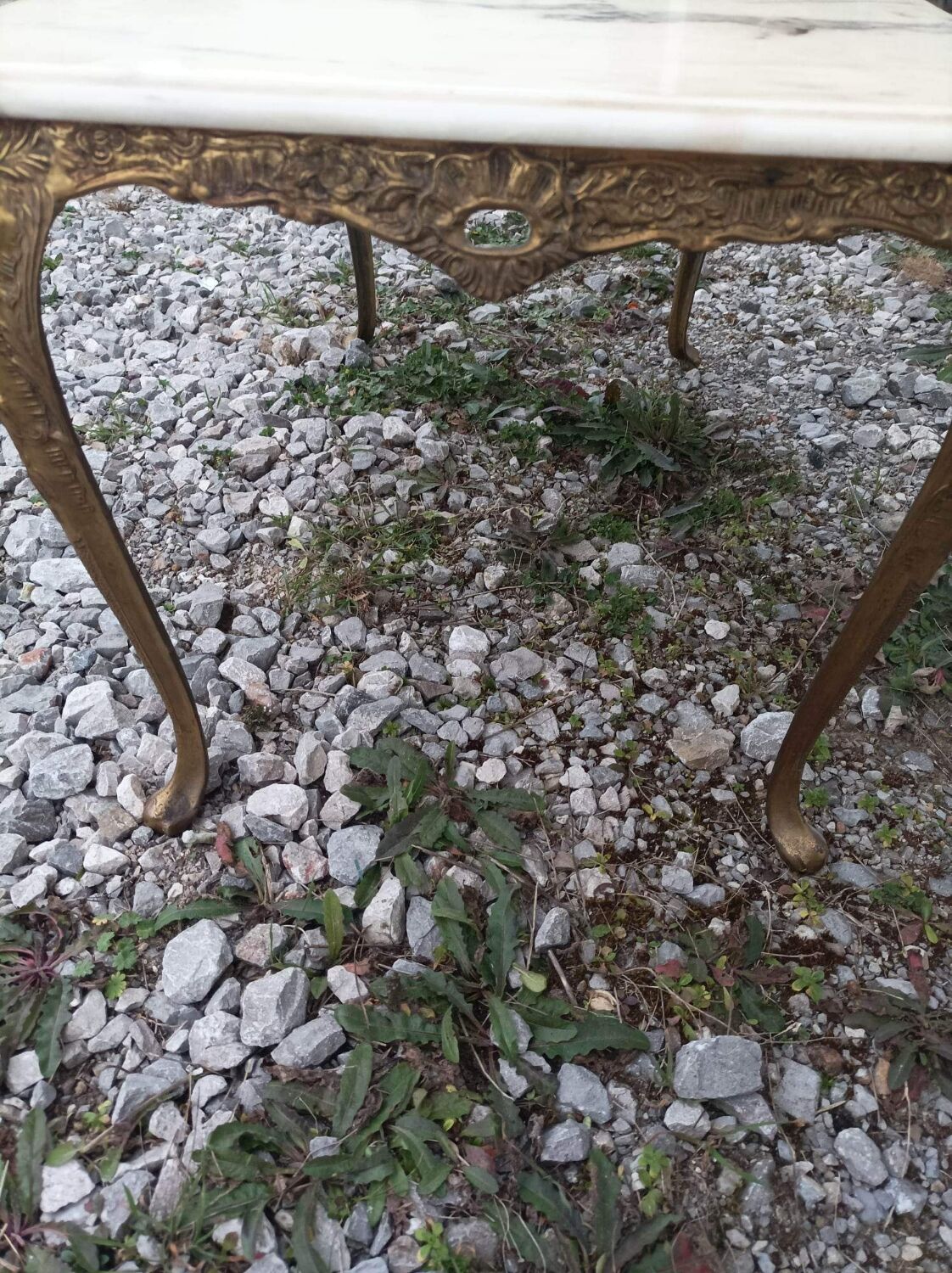 Vintage brass marble coffee table