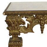 Old Gilded Console Marbled Glass Rococo Style Gold