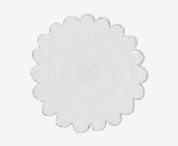Napperon rond au crochet 48 cm en lin