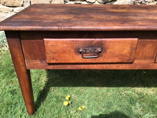 Solid wooden farm table mid-20th century