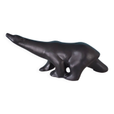 Large bronze polar bear with a long neck by Pierre CHENET.