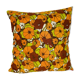 Coussin fleurs années 70 vintage 39 x 39 cm