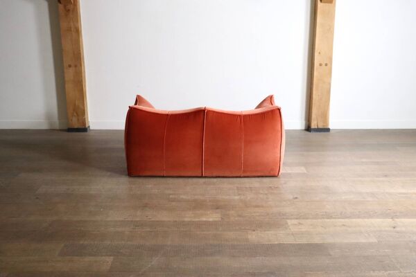 Canapé Le Bambole en velours corail par Mario Bellini pour B&B Italia, années 1970