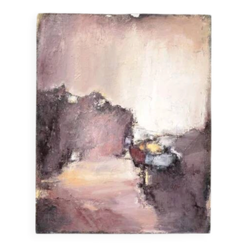 Oil on canvas signed Monique Humbert, abstract composition, wall painting, interior decoration.