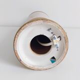 Bitossi Ceramic Table Lamp by Aldo Londi, Gold/Cream, Italy, 1970s