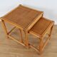 Pair of 70's vintage rattan tables