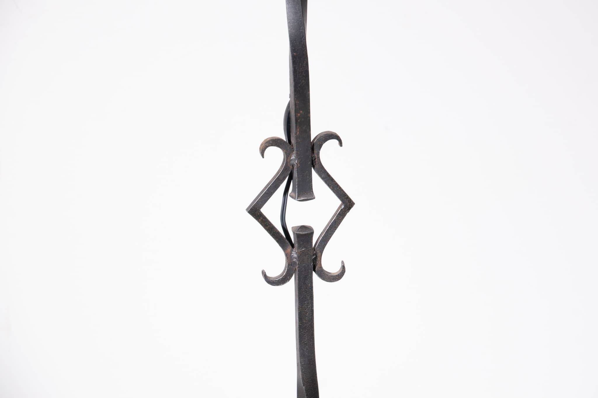 Lampadaire brutaliste en fer forgé