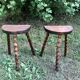 Duo half-moon tripod stools