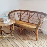 Banquette rotin et osier
