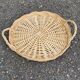 Set of 5 round woven wicker baskets