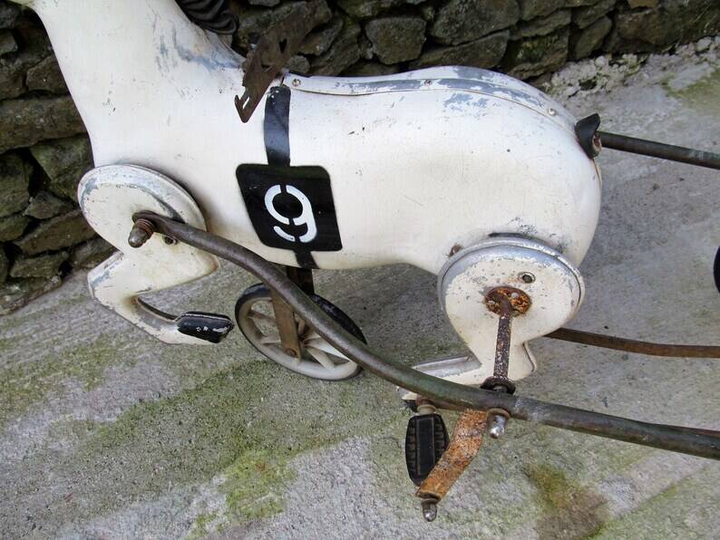 Soviet USSR childs pedal horse car antique vintage childs toy treasure 1950