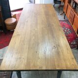 Large farm table 2m50 turned foot painted and waxed tray