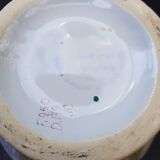 Old vase quimper henriot ceramic white décor blue rooster vintage