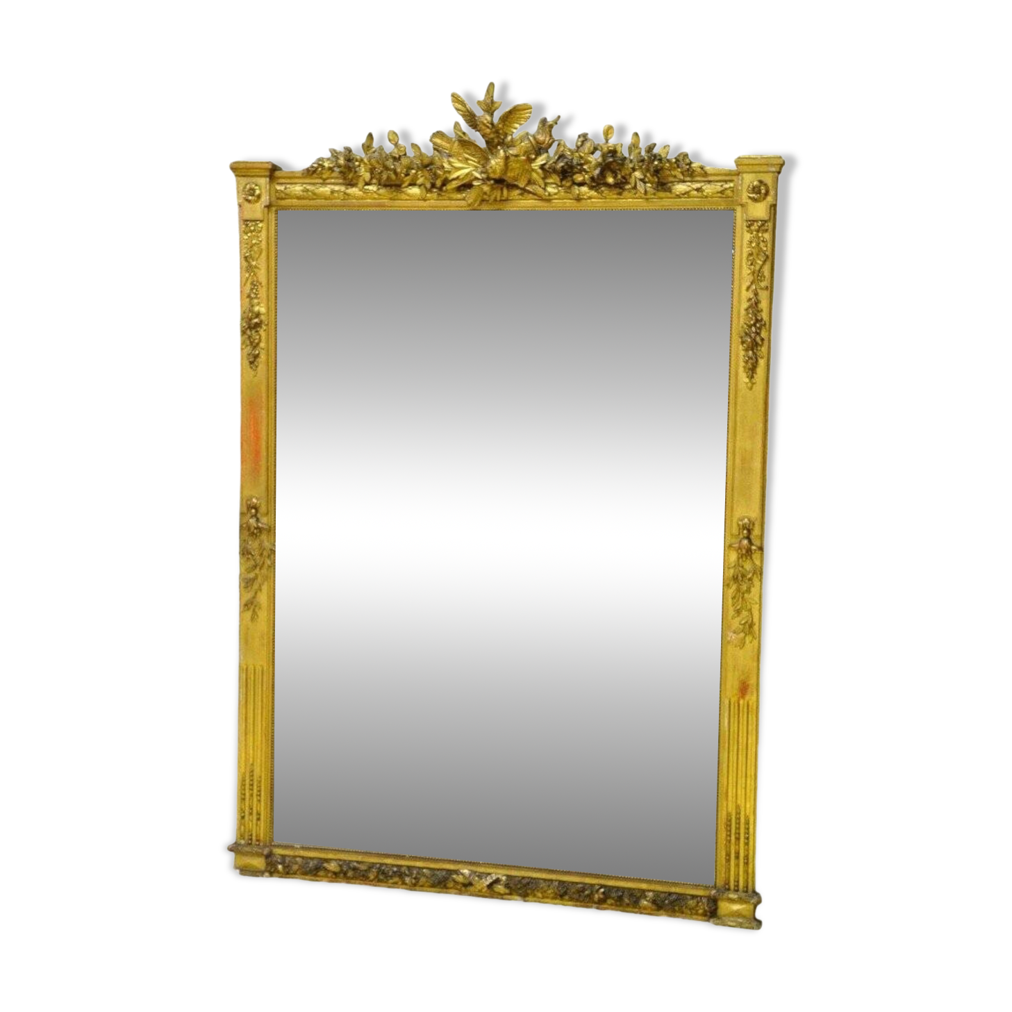 Large 19th Century Gilded Stucco Mirror