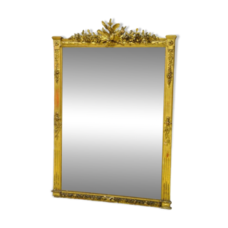 Large 19th Century Gilded Stucco Mirror