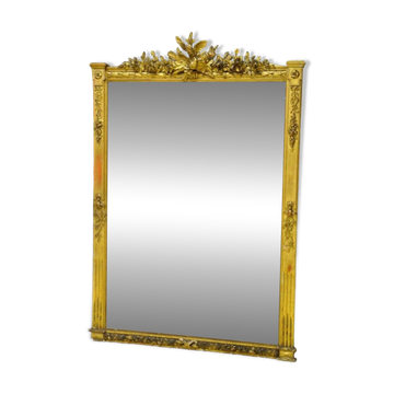 Large 19th Century Gilded Stucco Mirror