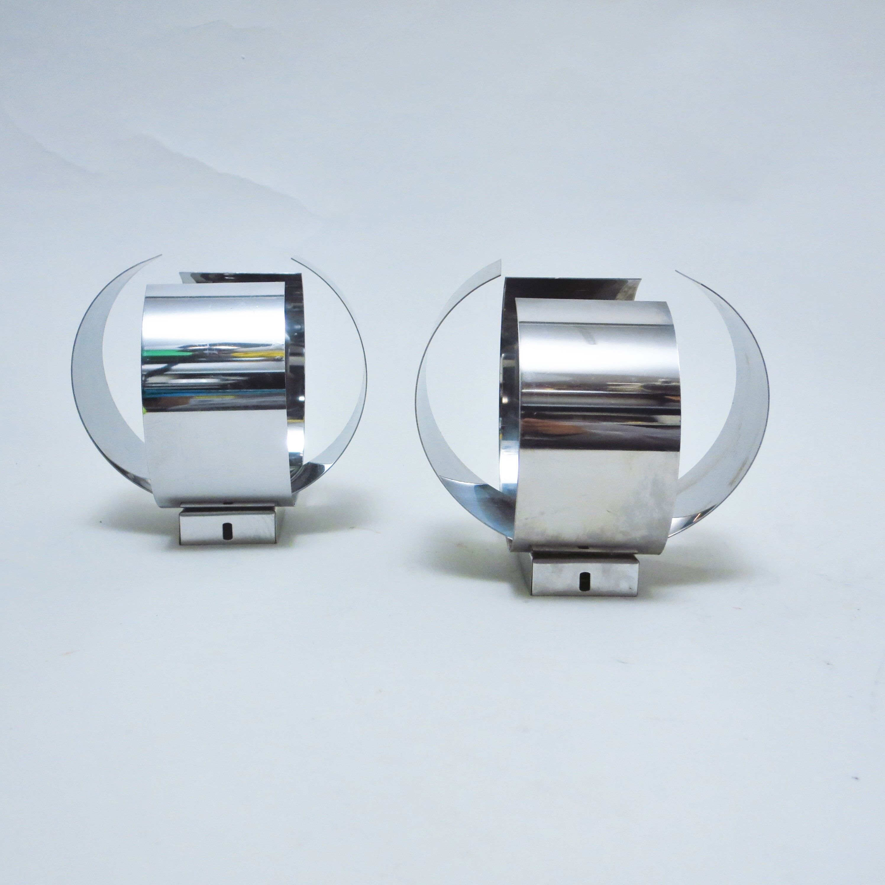 Pair of chrome sconces 70