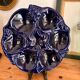 Vintage Vallauris oyster and shell set, 1960s/70s, majolica model