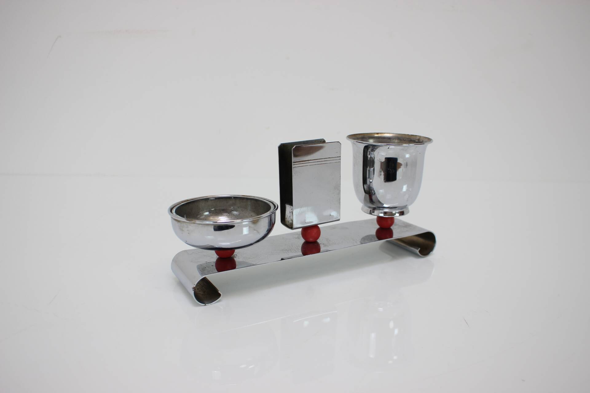 Bauhaus Art Deco Chrome Smoking Set, 1930s