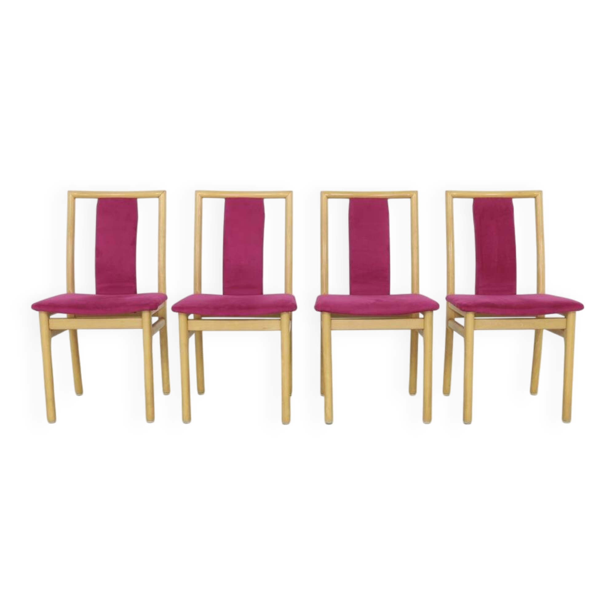 4x danish daning chair in velvet by k. høffer-larsen