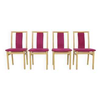 4x chaise danoise en velours par k. høffer-larsen
