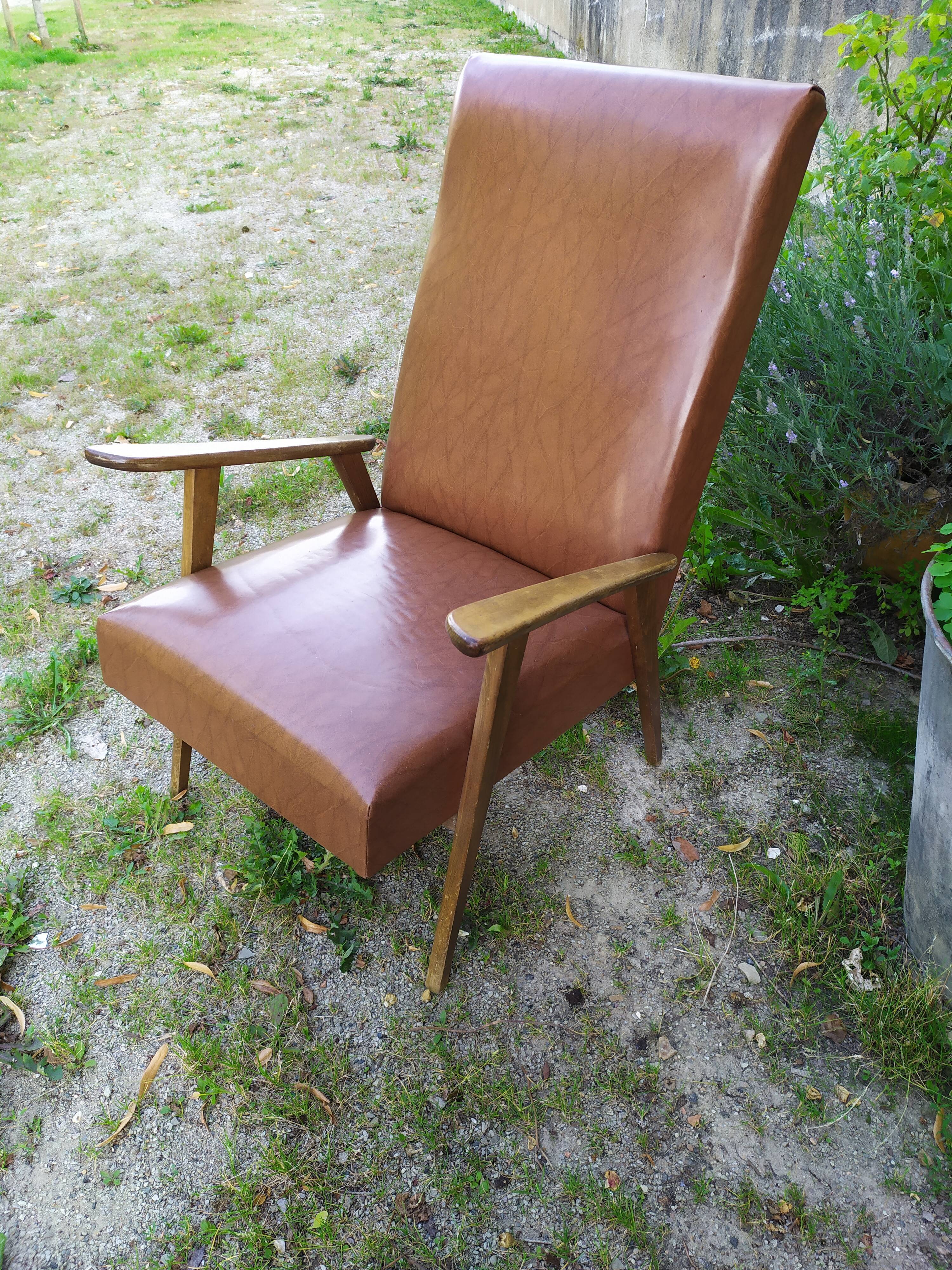Fauteuil années 50 pieds compas