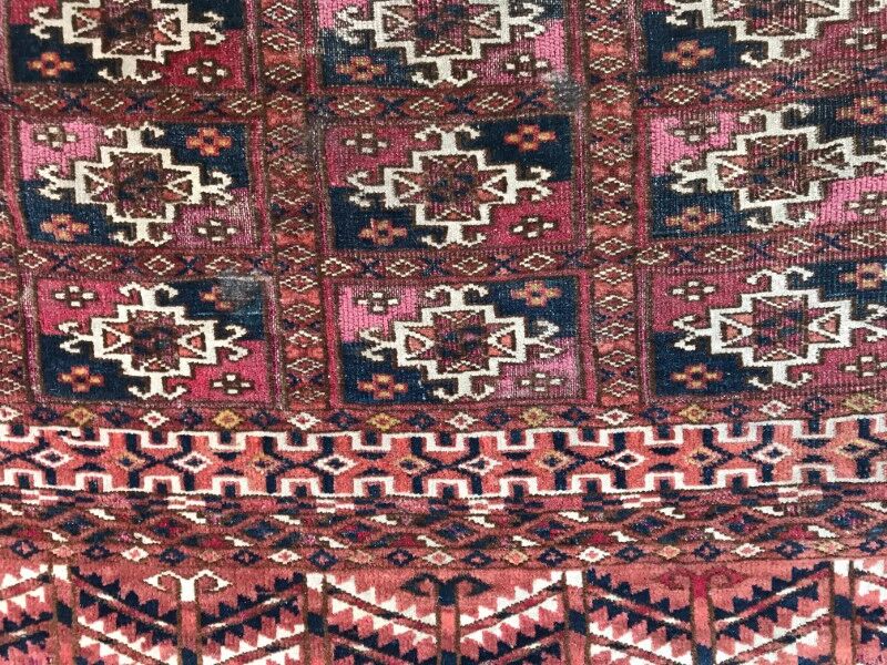 Saddle Tekke Bokhara rug old handmade 64 X 107 CM