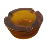 Amber glass ashtray