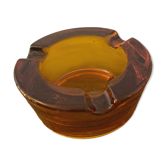 Amber glass ashtray