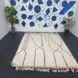 Decorated white Berber carpet 200cmx300cm