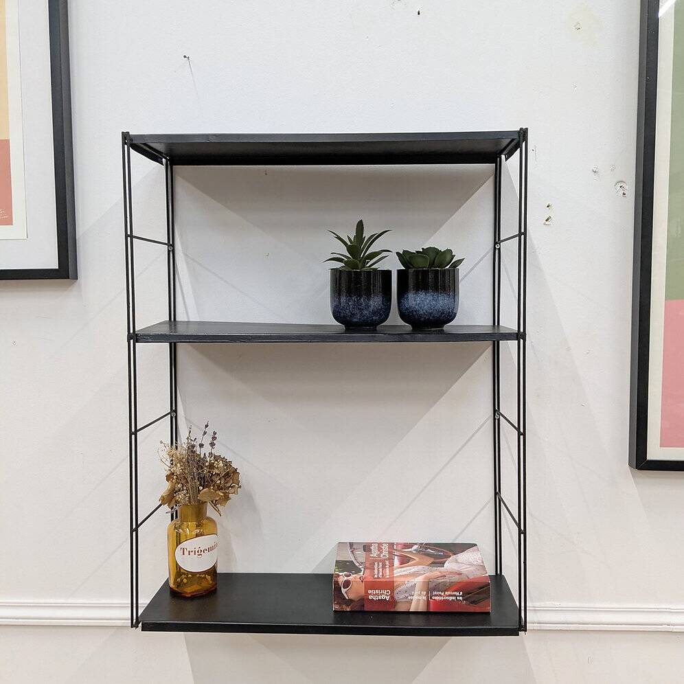 Vintage black metal shelf