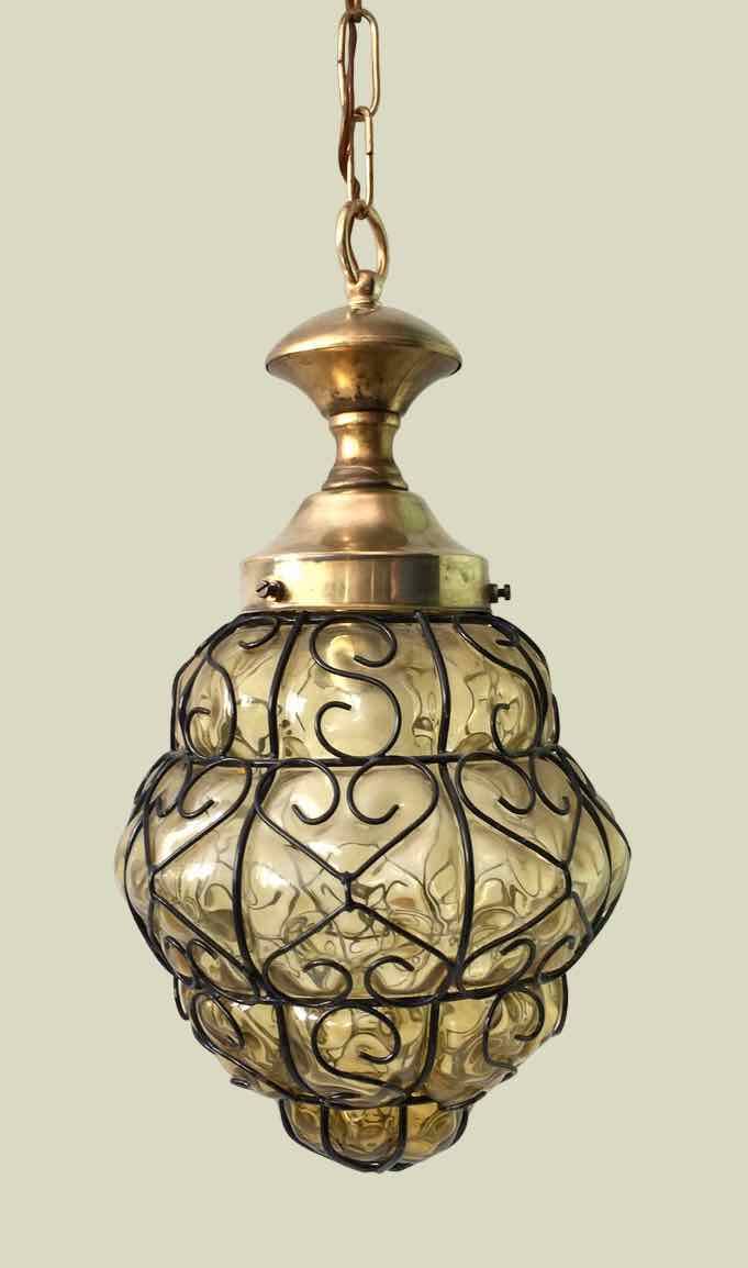 Amber Venetian lantern pendant light