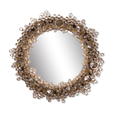 Palwa Crystal Back lid mirror, Hollywood Regency 1970s