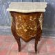 Commode Louis XV marquetée, bronzes dorés et marbre