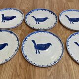Set of 6 completely handmade plates.