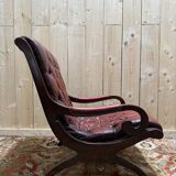 Chesterfield English Slipper Armchair in tufted leather
