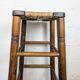High stool in wood and straw