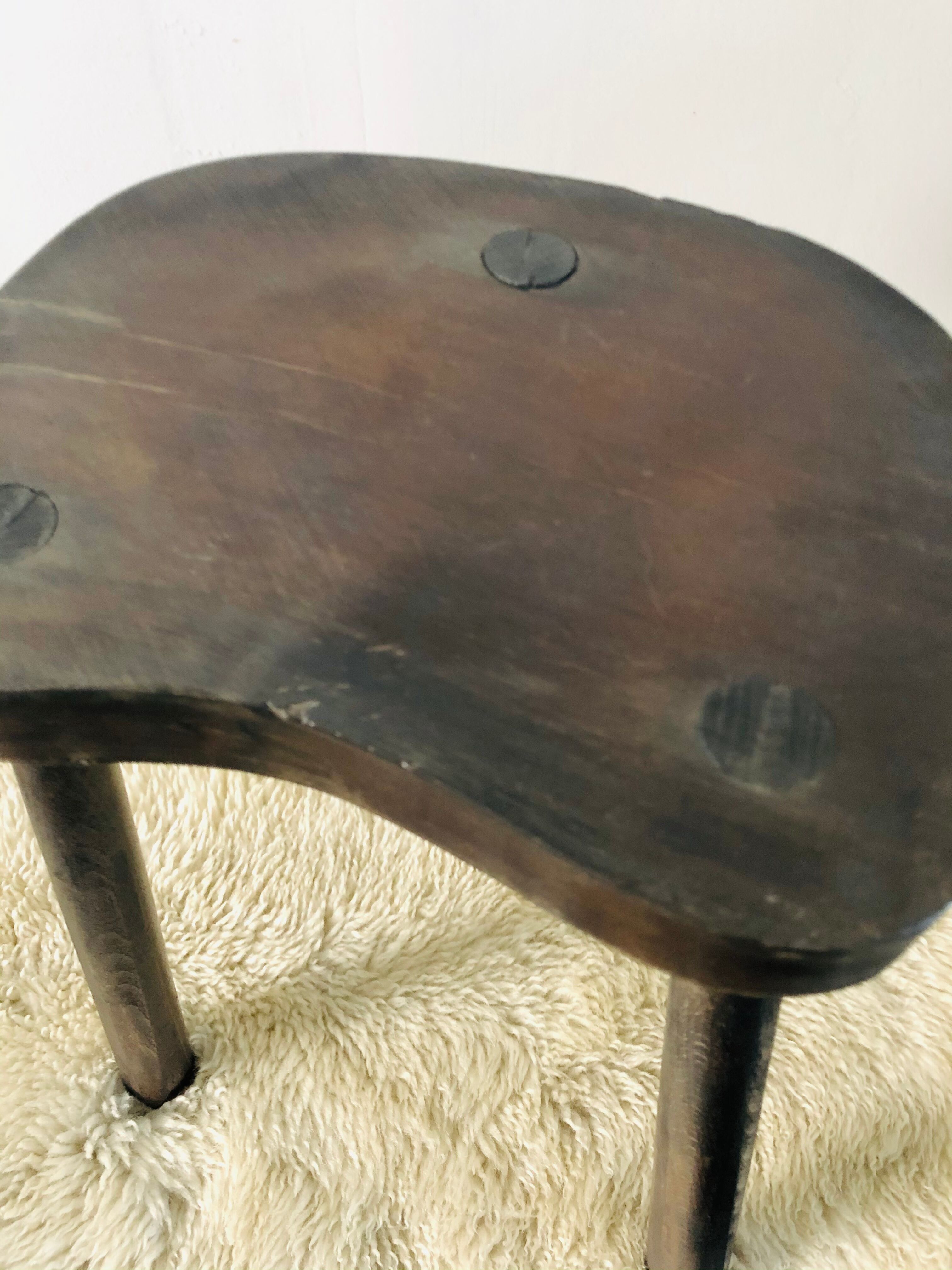 Pair of brutalist tripod stools