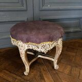 Late 19th century stool decorated with macaroons and claw feet