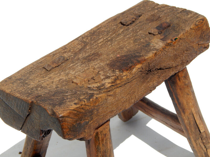 Small wood farm tabouret