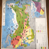Old school map - Agriculture and livestock China/USSR