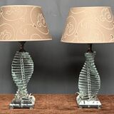 Pair of lamps, massive crystal