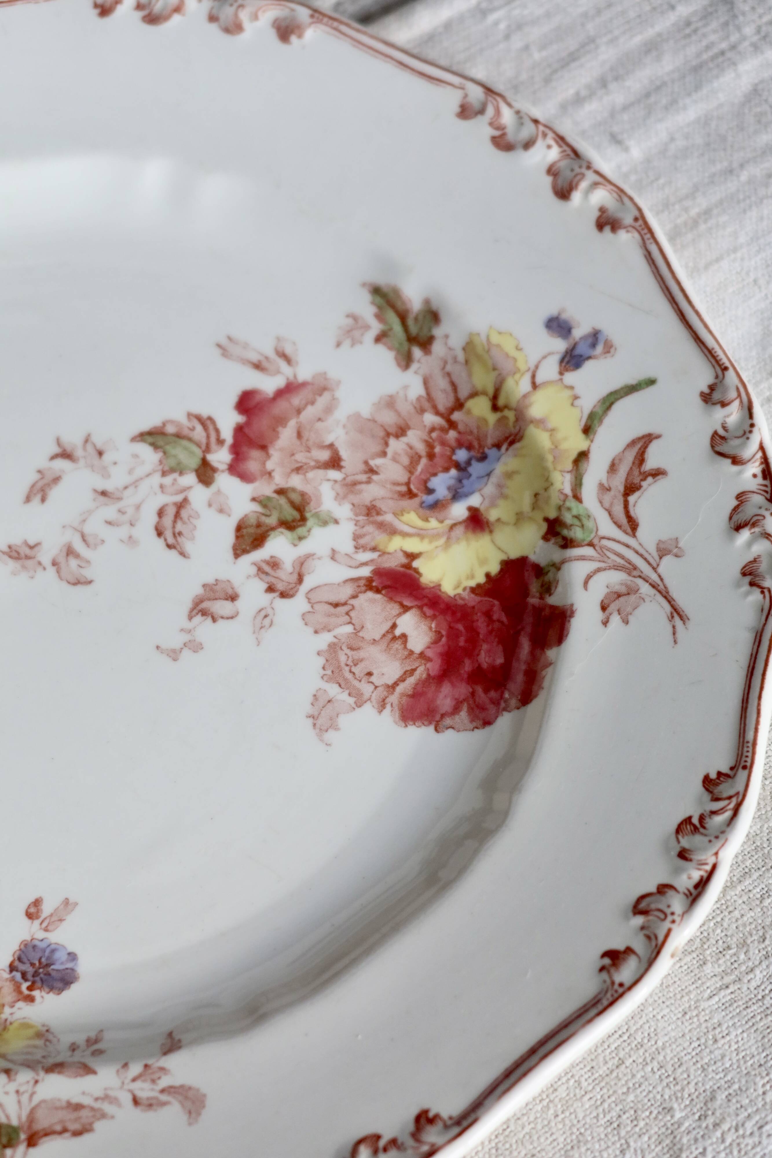 Vintage polychrome ironstone plate Bisto England - Anson model