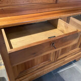 Buffet with 2 bodies in walnut, Louis Philippe style.