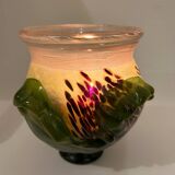 Patrick Lepage blown glass candle holder